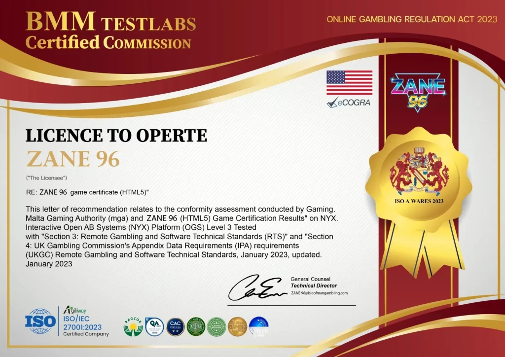 license certificate